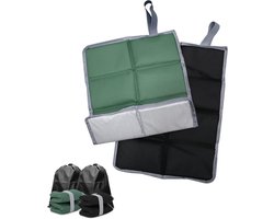 2 stuks - Zitmatje - Wandel zitmatje - Opvouwbaar zitmatje - Kampeer zitmatje - Camping zitmatje - Strand zitmatje - Reis zitmatje - met opbergzakken - voor outdoor, tuin, wandelen, camping, strand, picknick - 40*30 cm - zwart, groen