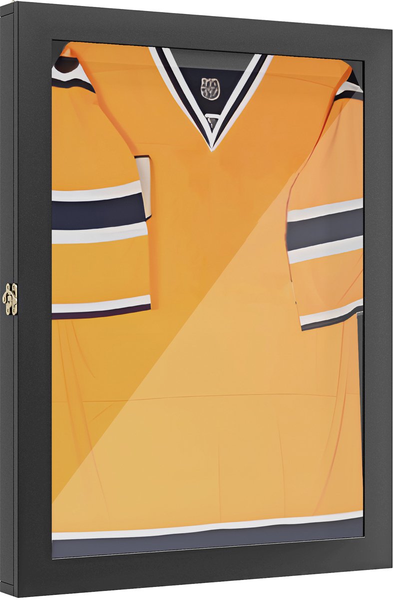 HOMCOM Jersey Display Frame - Hout - 71x6,5x89cm - Zwart