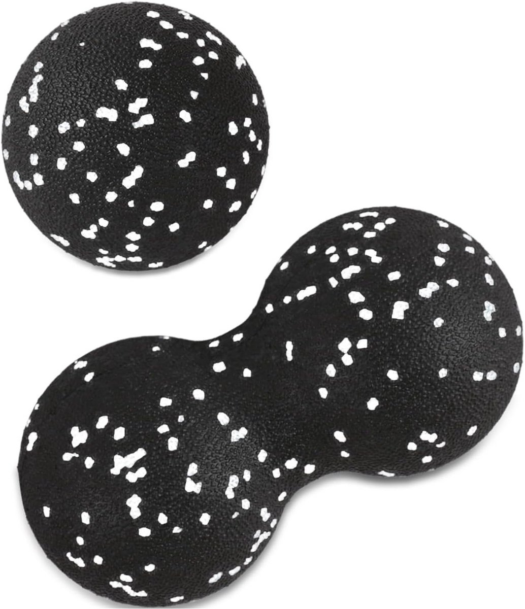 Zelfmassagebal Set - Fascia Bal - Spierontspanning Thuis - Robuust EPP Schuim - 16 x 8 cm - Wit