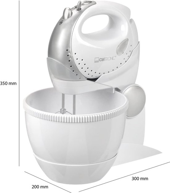 Kneed- en Handmixer - Keukenmachine - Bakken en Desserts - 2-in-1 Functionaliteit - 33 x 26 x 214 cm - Wit van Merkloos — afbeelding 5