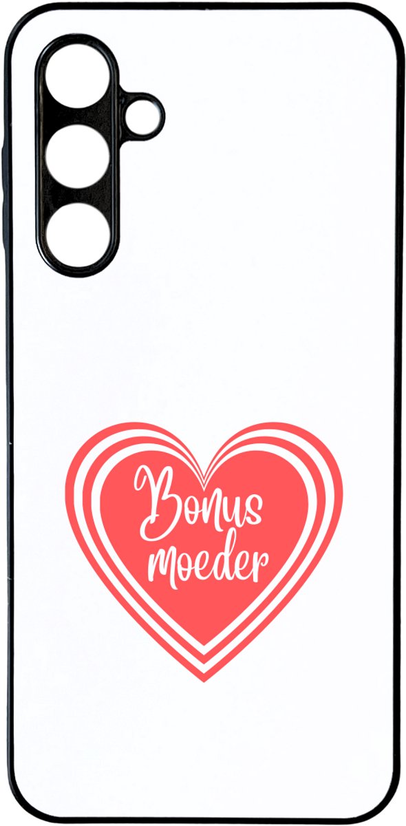 Hacebo® - Bonus moeder in Koraalrood Hart telefoonhoesje - Moeder - Bonusmoeder - telefoonhoesjes - moederdag cadeautje - Cadeau voor mama - Verjaardag - Geschenk - Cadeau - Gift - hoesje geschikt voor Samsung Galaxy A16 (5G)
