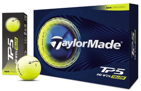 Taylormade TP5 Golfballen Hi-Vis Geel 2026 van Merkloos — afbeelding 2