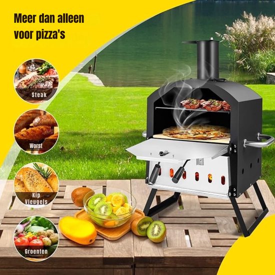 SVN® Pizza oven Buiten - Pizza oven Buiten - Pizza oven Buiten Gas - Zwart - 31cm x 54cm x 72cm — afbeelding 4