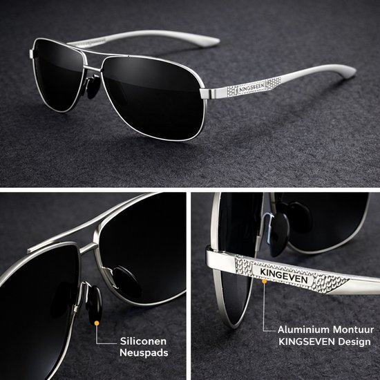 KingSeven Blackstar - Pilotenbril met UV400 en polarisatie filter - Z192 van Merkloos — afbeelding 4