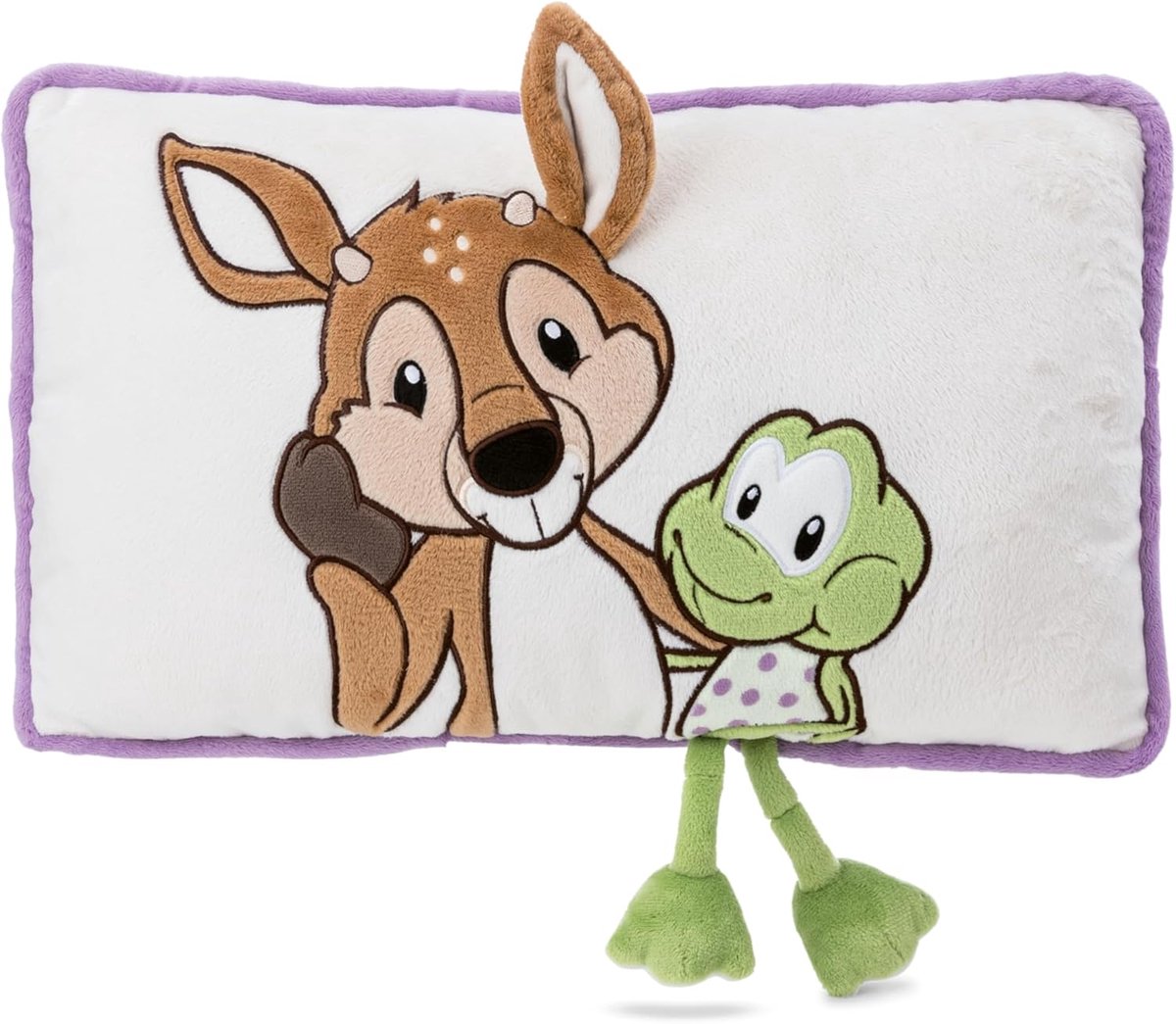 Pluche Kussen - Knuffelkussen Kind - Ontspanning Thuis - Extra Zachte Vulling - 43x25cm - Wit