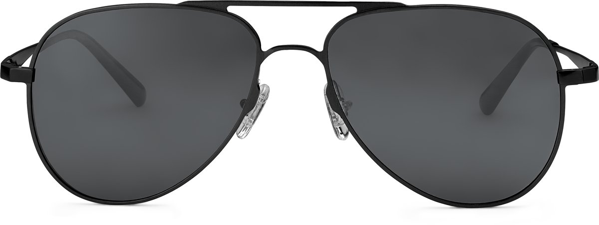 Zwarte Gepolariseerde Titanium Aviator Zonnebril
