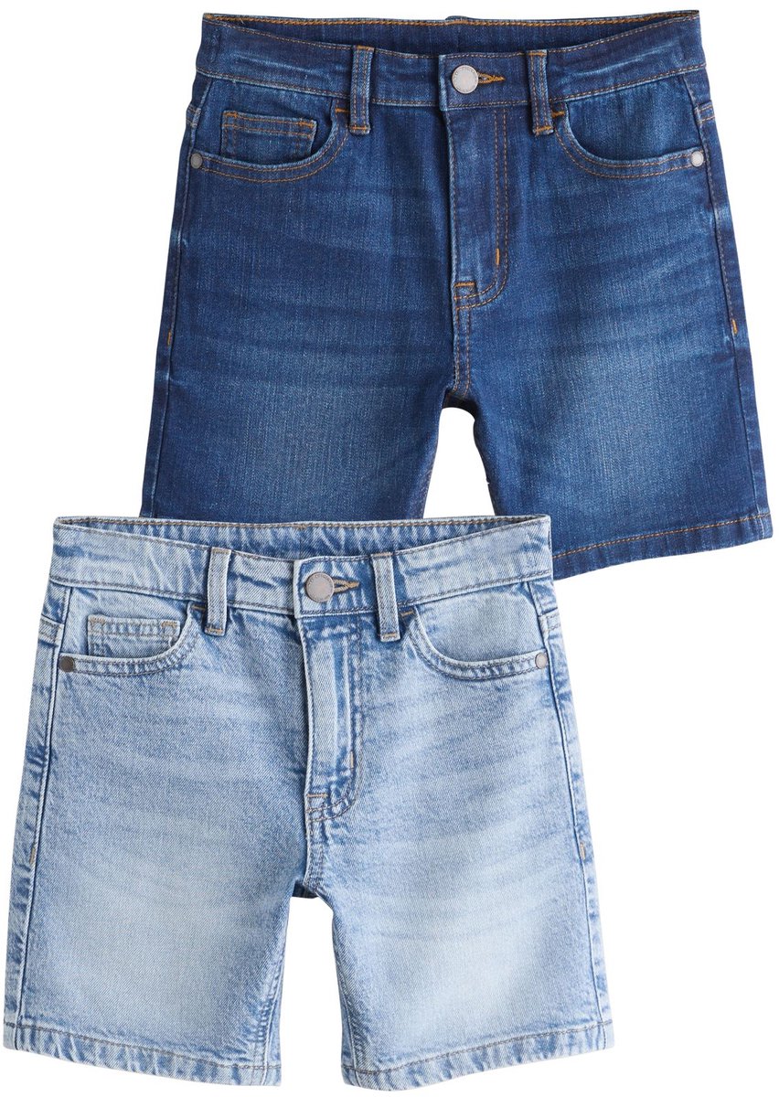 Next - Jongens - Set van 2 denim shorts - Blauw