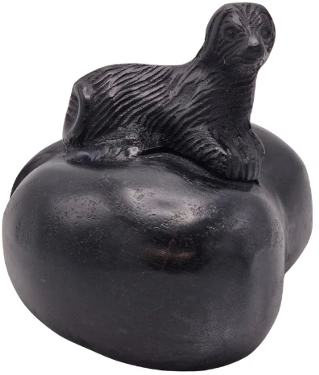 Urnenspecialist® - Urn hond op hondenkussen - Urn Hond - Urn hond op hart - Zwart - Black - 200ML - As verwerking