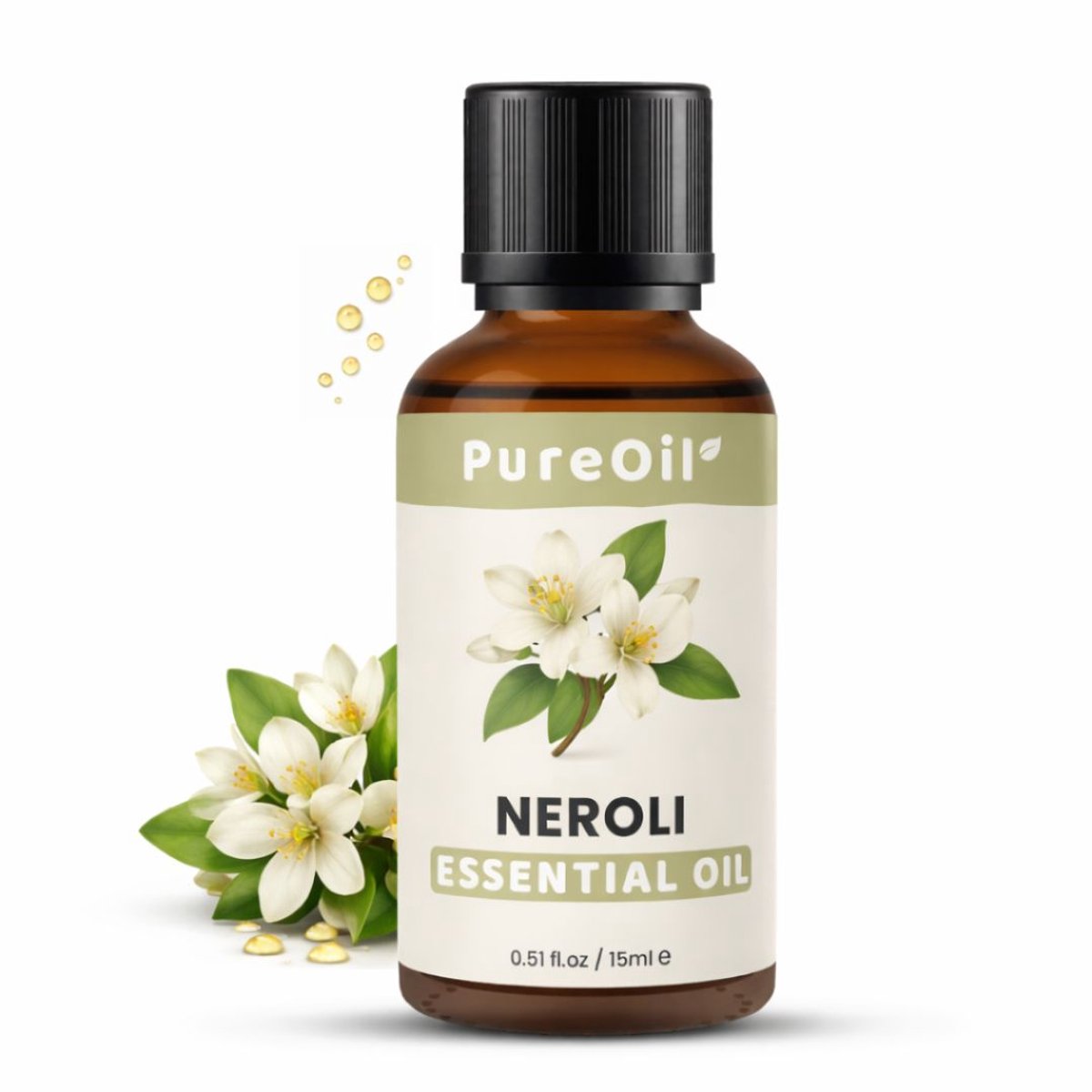 PureOil – Neroli Etherische Olie – 15ml – 100% Puur, Natuurlijk & Vegan – Voor Huid | Gezicht | Scalp | Diffuser | Aromatherapie