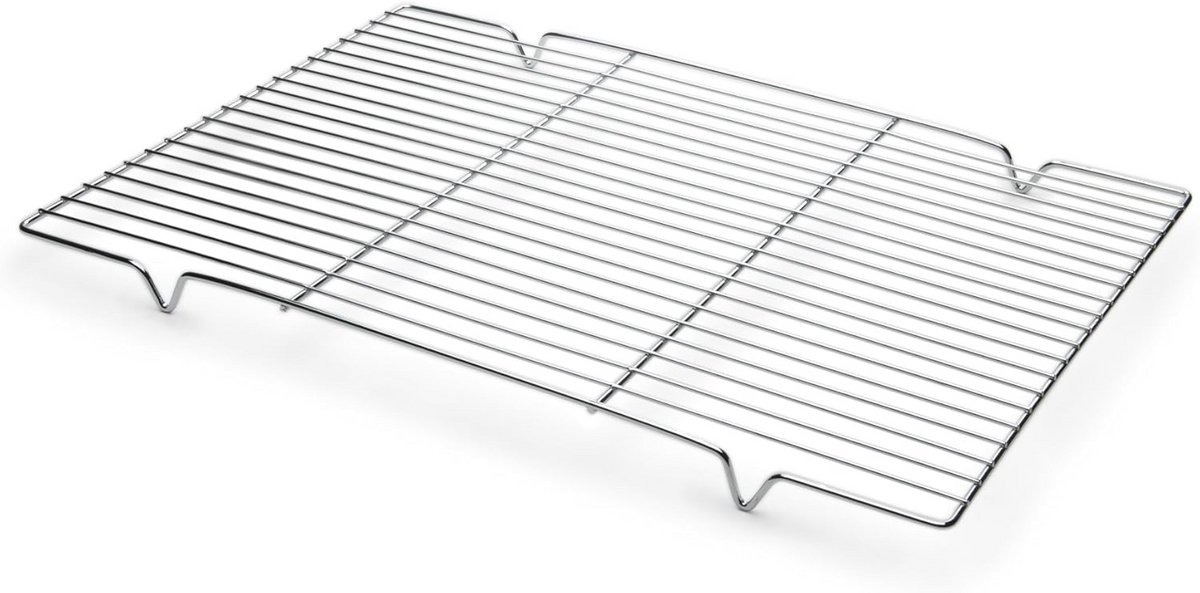 Rechthoekig koelrek - Bakrek taart - Bakken en afkoelen - Uniforme koeling - 45x30 cm - Chroom
