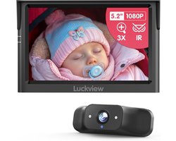 Baby Auto Monitor - Kinder Camera - Veilig Rijden - HD 1080P Nachtzicht - 5 Inch Scherm
