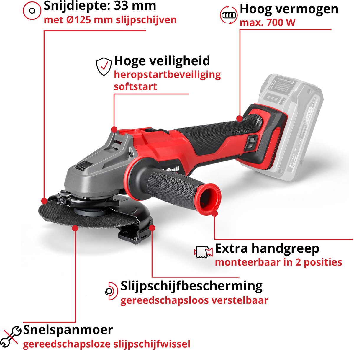 EINHELL AXXIO accu haakse slijper 18/125 Q thumbnail 2