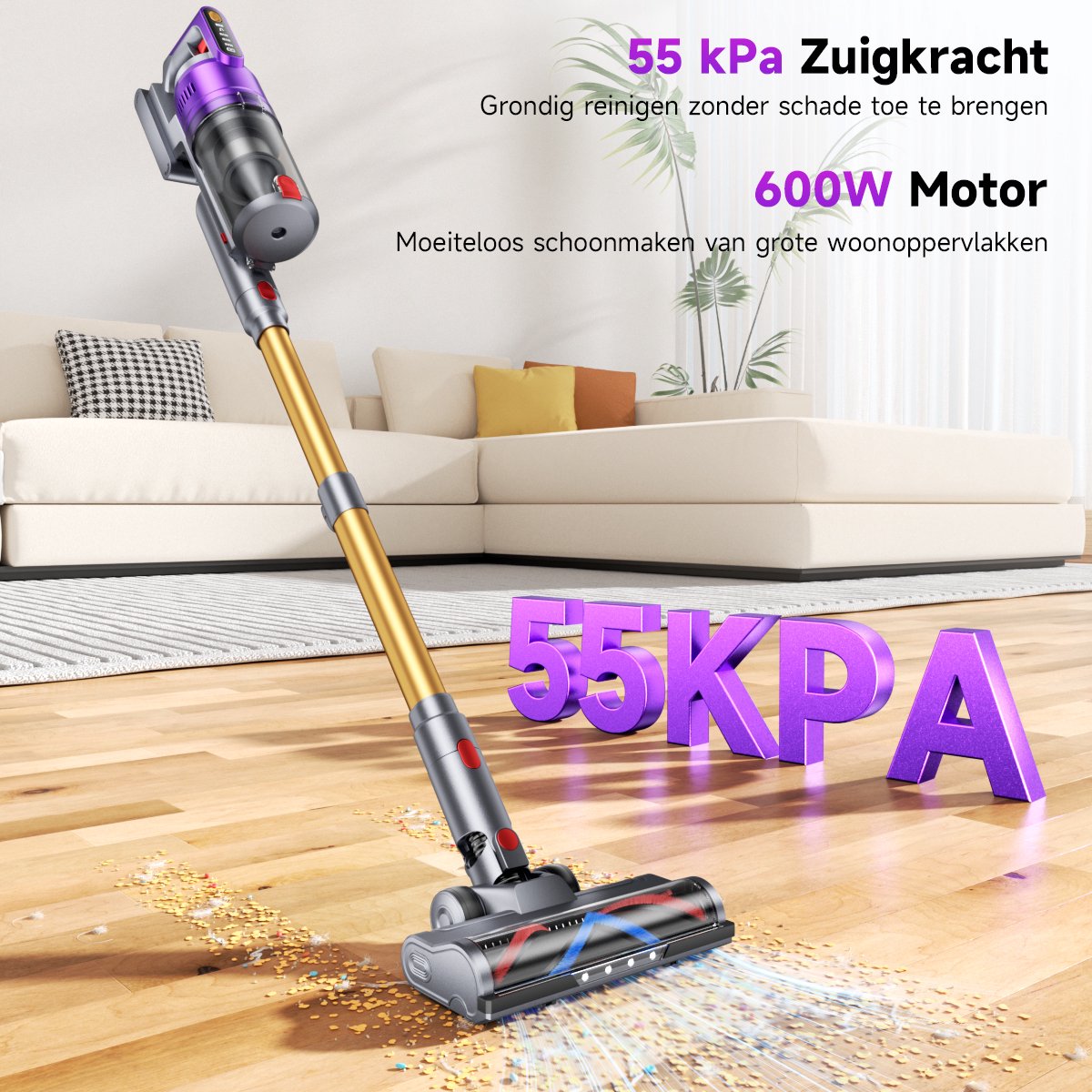 Sea&Mew Draadloze Stofzuiger 70000 Pa Zuigkracht - afbeelding 2