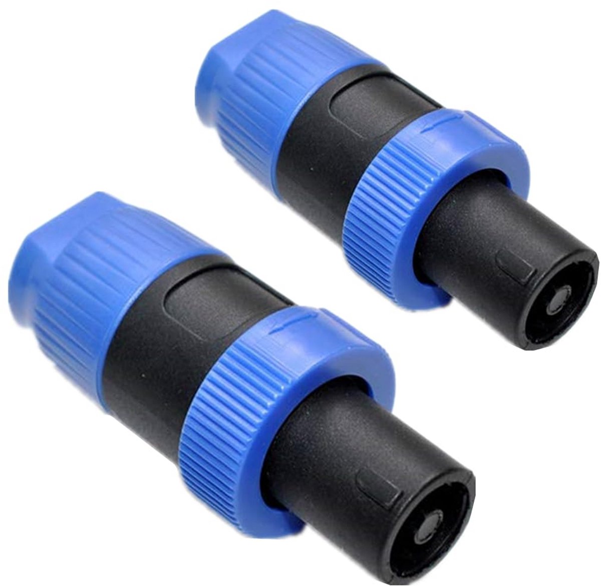Audiokabel Connector - Luidspreker Stekker - Audio Verbinding - 4-polig Mannelijk - 2 Stuks - Blauw