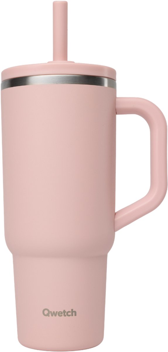 Qwetch - Isothermische Travel Cup waterdichte dop - Pastel Roze- 900ml