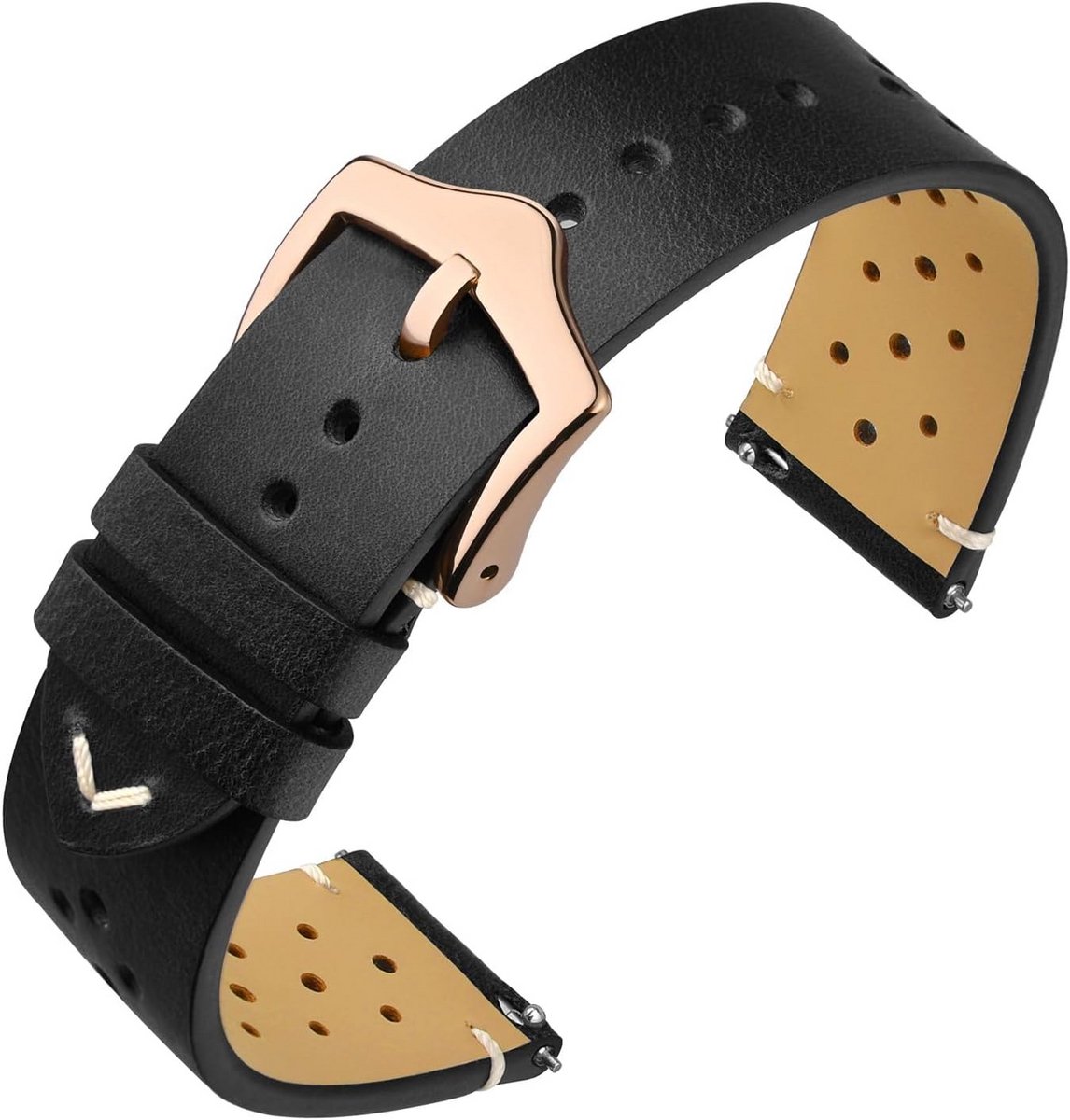 Leren Horlogeband - Vervangende Band - Dagelijks Gebruik - Snelle Verwisseling - 18-22mm - Bruin