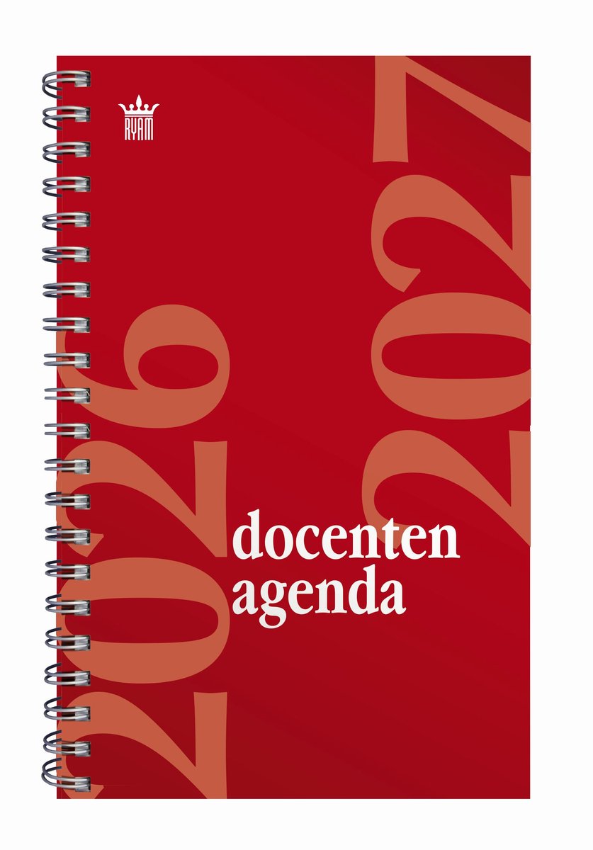 Ryam | Docenten agenda | 2026/2027 | Spiraal | 15 x 20 | 12 maanden | Rood |