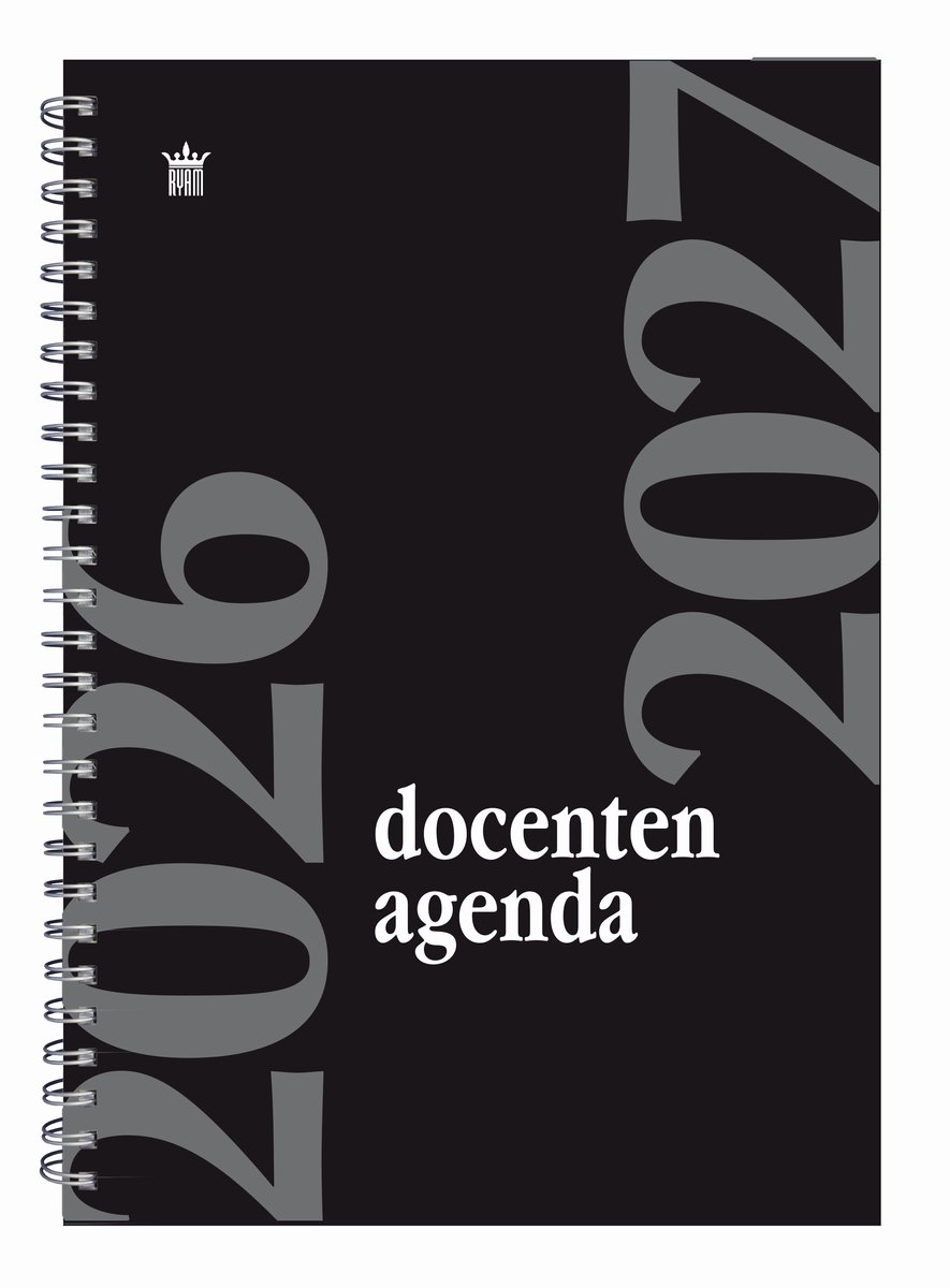 Ryam | Docenten Agenda | 2026/2027 | Spiraal | A4 | 12 mnd | Zwart |