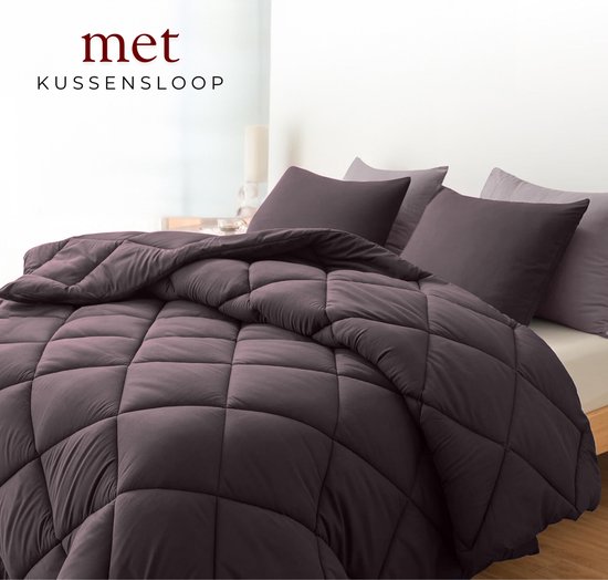 Sleep Comfy - Deluxe 2-in-1 Herfst Dekbed - 240x220 cm | Black Bean - Dekbed zonder overtrek - Ademend & Anti Allergie - Hoesloos Dekbed | Stijl, Comfort en Innovatie voor Elke Dag & Nacht | Camping & In de Caravan