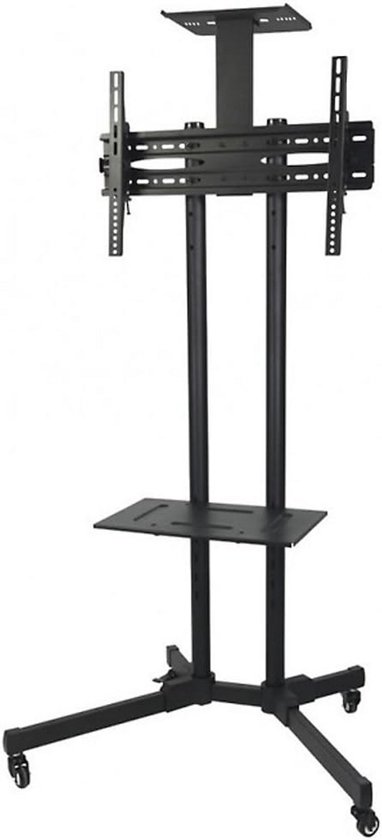 Mobiele televisiehouder met plank 32-55″ VESA tot 600×400 mm verrijdbaar met wielen voor beamer en kantoor