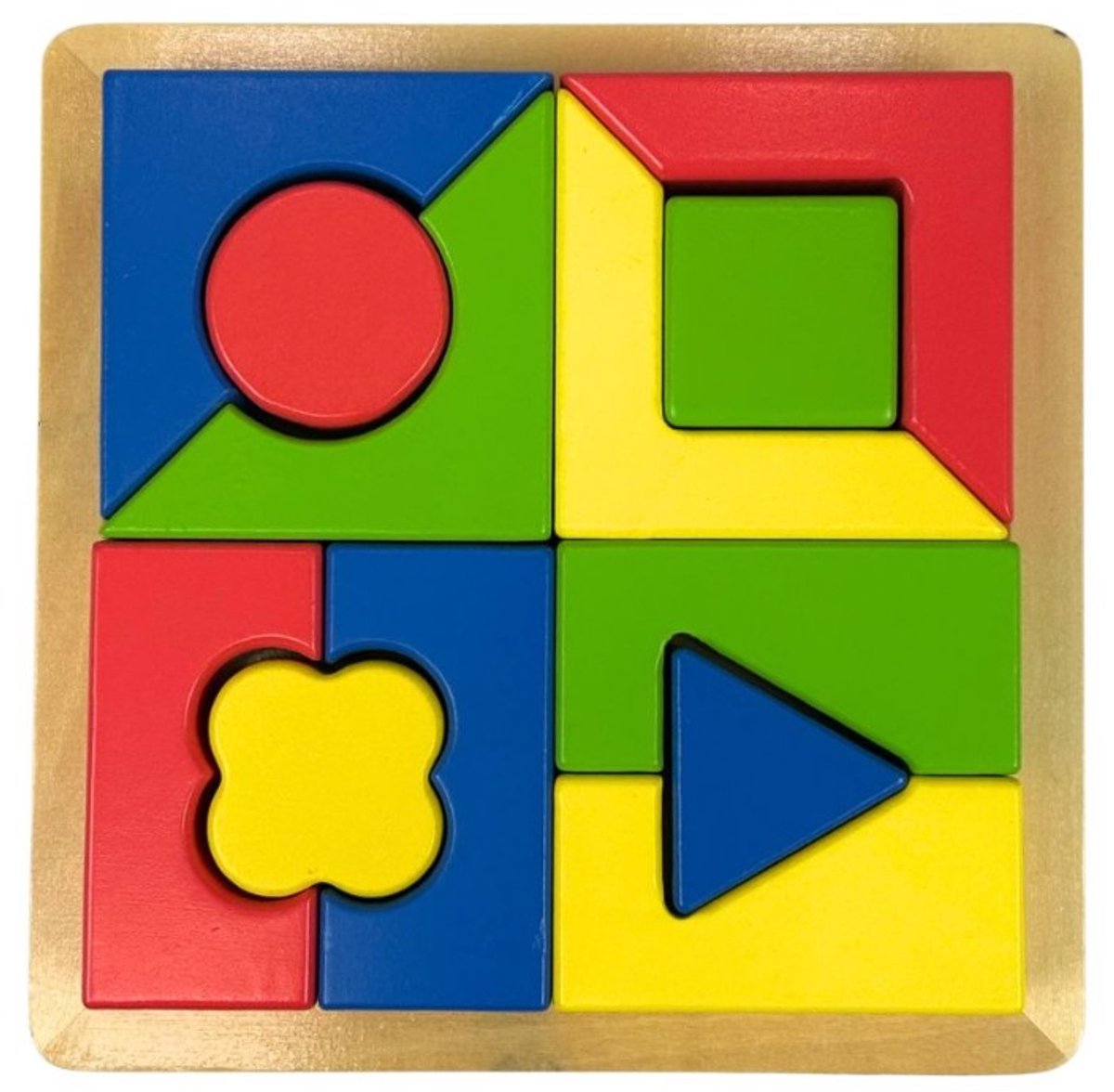 merkloos houten vorm puzzel vormpuzzel met geometrische vormen 12 delig