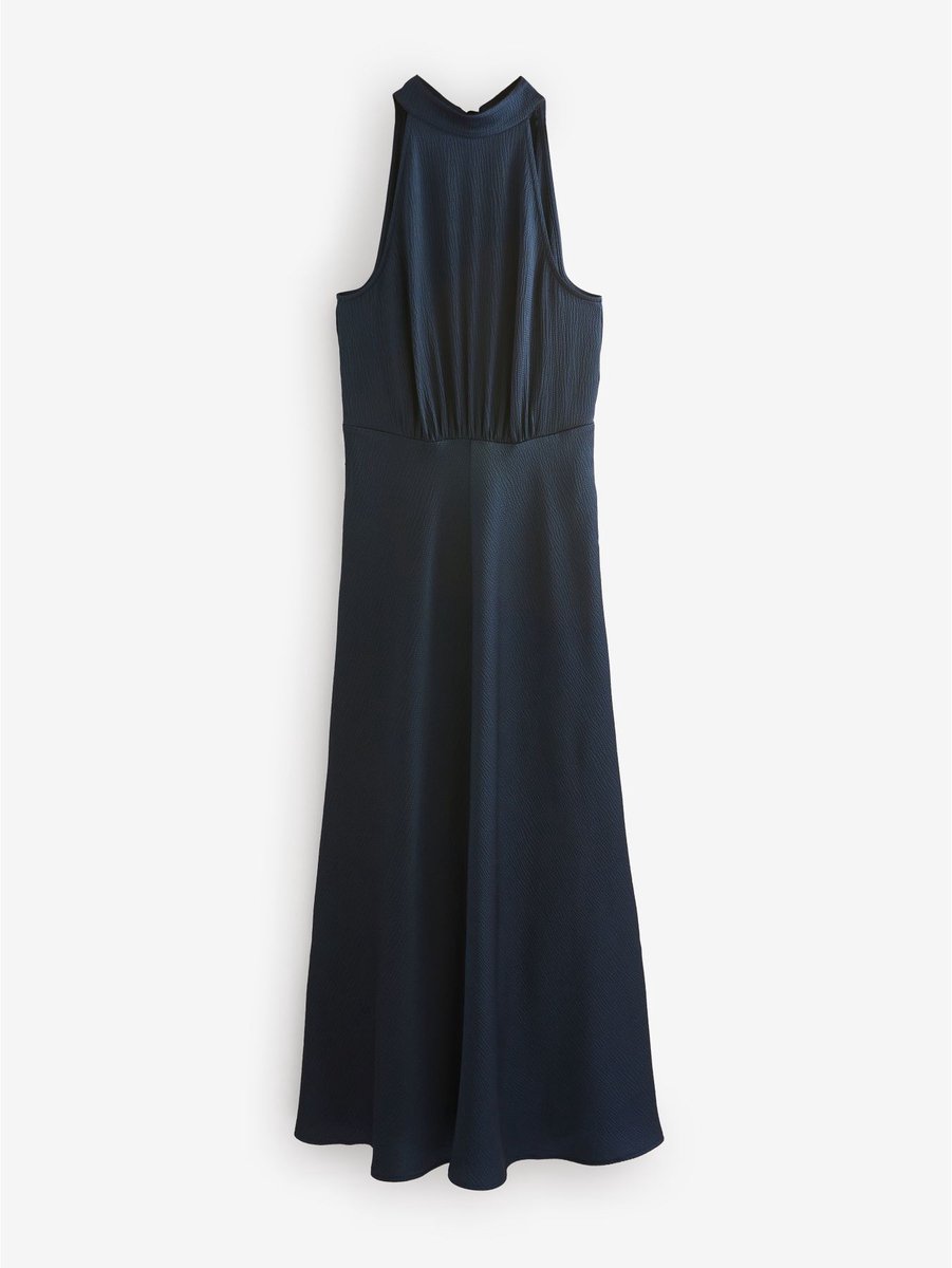 Next Satijnen halter mouwloze midi-jurk met textuur