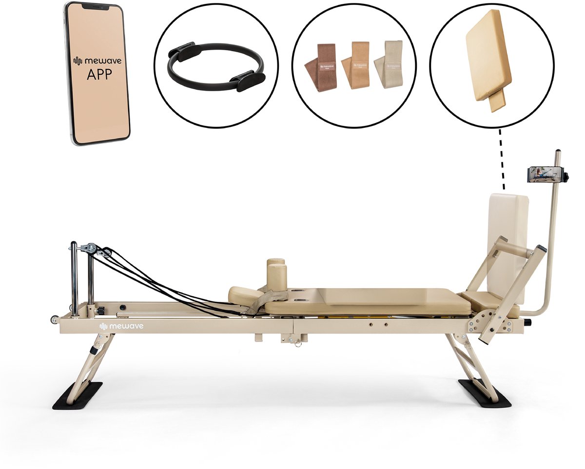 SET Pilates Reformer Set Inklapbaar Grijs voor Thuis en - SET: - €499,00