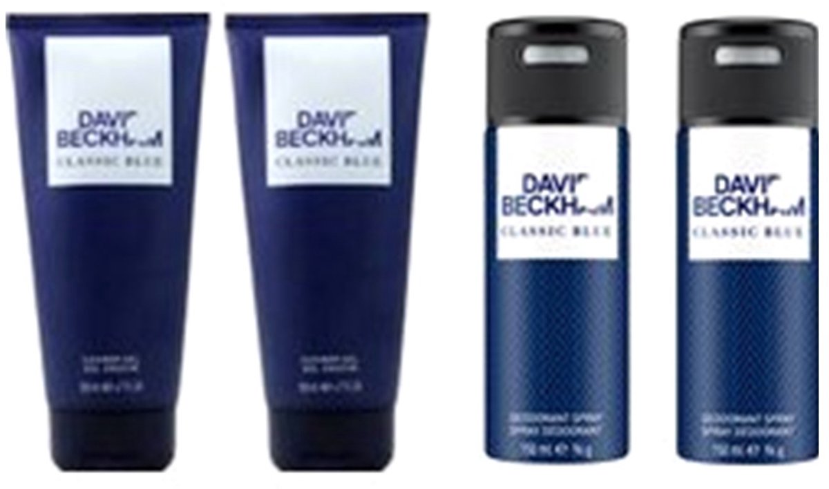 David Beckham - Classic Blue Deodorant Spray 2x & David Beckham Douchegel 2x