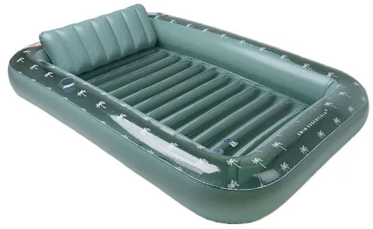 Swim Essentials - Luchtbed Groen Grimaud - 204cm- - Zonnebed - Zwembad om te Zonnen - Zon Zwembad - Tanning Pool