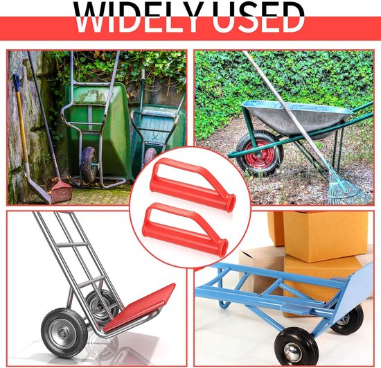 Kruiwagen Handvatten - Vervangende Handvatten - Veilig Transport - Botsbescherming Ergonomisch - 25 mm Binnendiameter - Rood van Merkloos	 — afbeelding 3