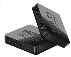 GELLDG 2 stuks HDMI-switches en HDMI-splitter - 1 in 2 uit - 4K Ultra HD & 3D ondersteuning - Alleen spiegelen, geen uitbreiding - Geschikt voor TV, monitor en home entertainment - Plastic behuizing - 63x52x12mm