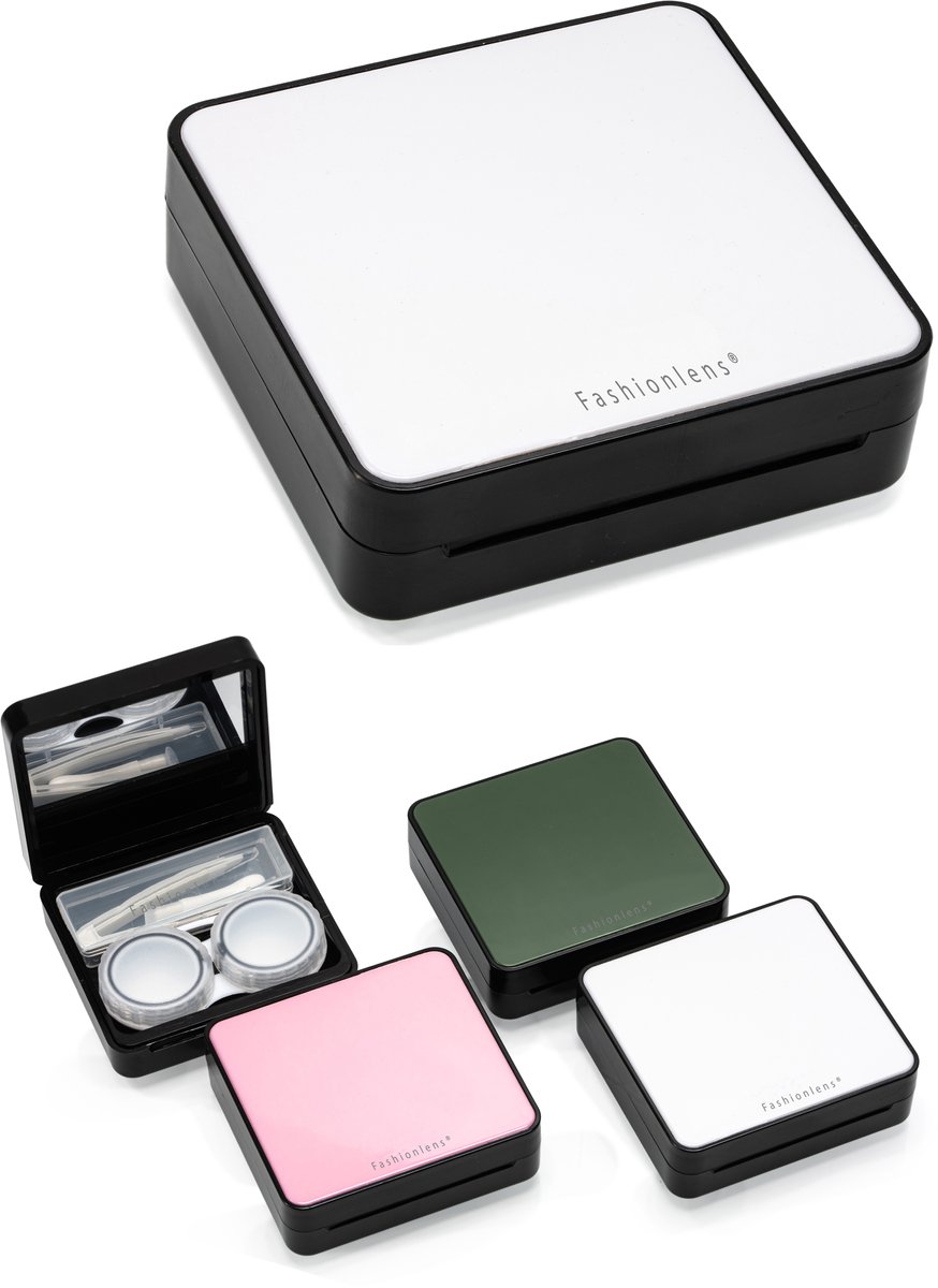 Fashionlens® Lenzendoosje Deluxe Wit - Compleet 4-delig setje