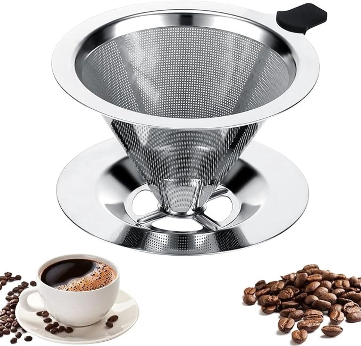 Roestvrijstalen koffiefilter - Duurzaam en herbruikbaar voor overgieten