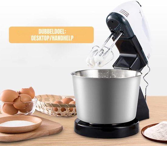 RWB® Mixer met Mengkom - Keuken Mixer - Mix Machine - Zwart - 28 x 16 x 29 cm van Merkloos — afbeelding 4