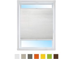 Plissé op maat - Vouwgordijn rolgordijn - Raamdecoratie binnen - Schroefmontage inclusief - 51-60cm breed 91-110cm hoog - Wit