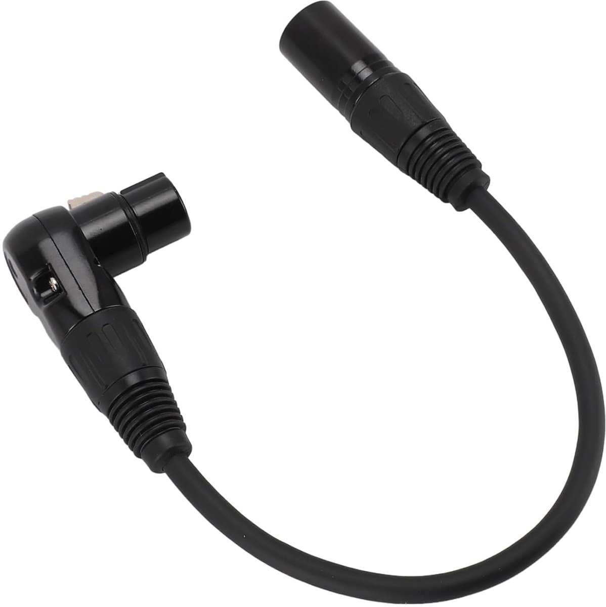 Microfoon Kabel - XLR Verlengsnoer - Audio Aansluitingen - 90 Graden Hoek - 1 Meter - Zwart