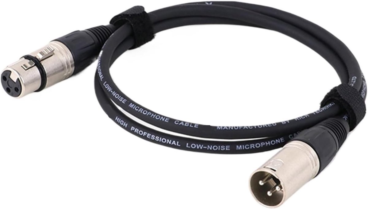 Audio kabel - Microfoon snoer - Live geluid - Symmetrische verbinding - 1.5 meter - Zwart