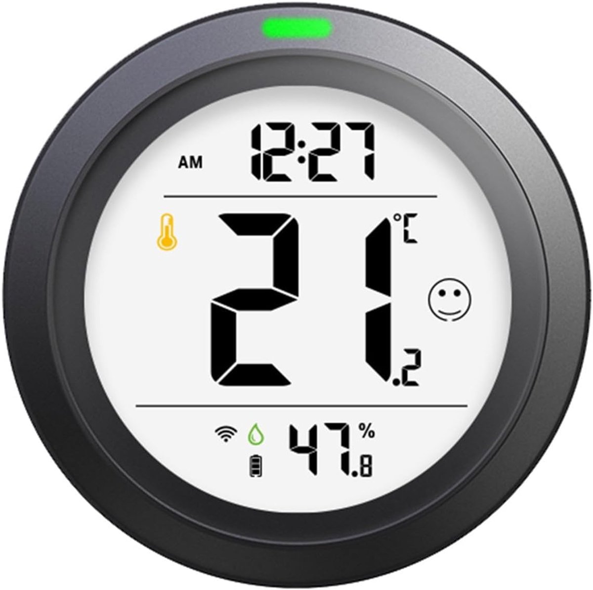 Slimme Sensor - Temperatuur Vochtigheid - Huisbeveiliging - App Bewaking - 40m² Dekking - Grijs