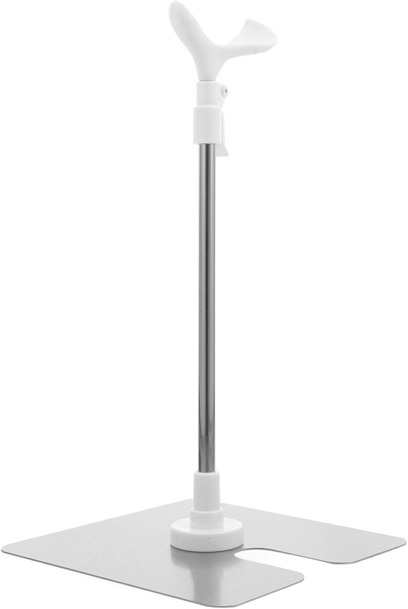 Poppenhouder - Poppenstandaard Display - Poppen Tentoonstellen - Verstelbare Tailleclip - 37x13.5x13.5CM - Zilver