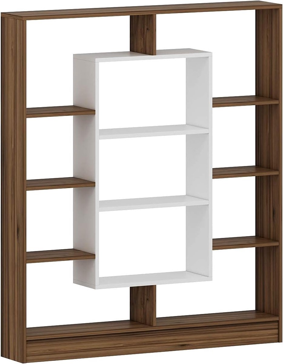 Boekenkast Staand Rek 6 Planken - 8x22 cm - Wit - 6 Planken – MedaHomeStore Venus - Medahomestore