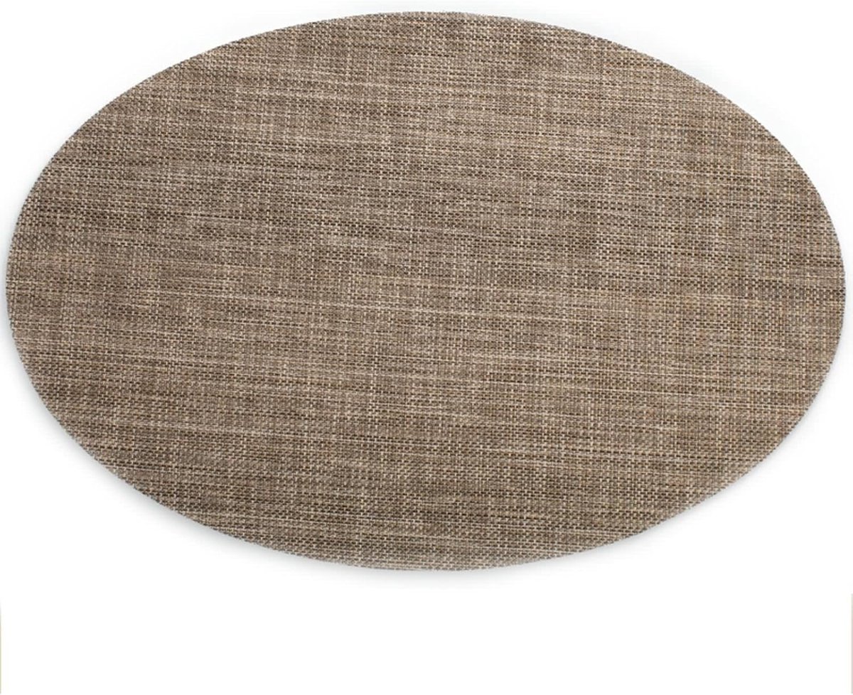 Placemat Set - Tafelonderlegger - Bescherming Tafel - Ovaal Ontwerp - 45x30cm - Bruin