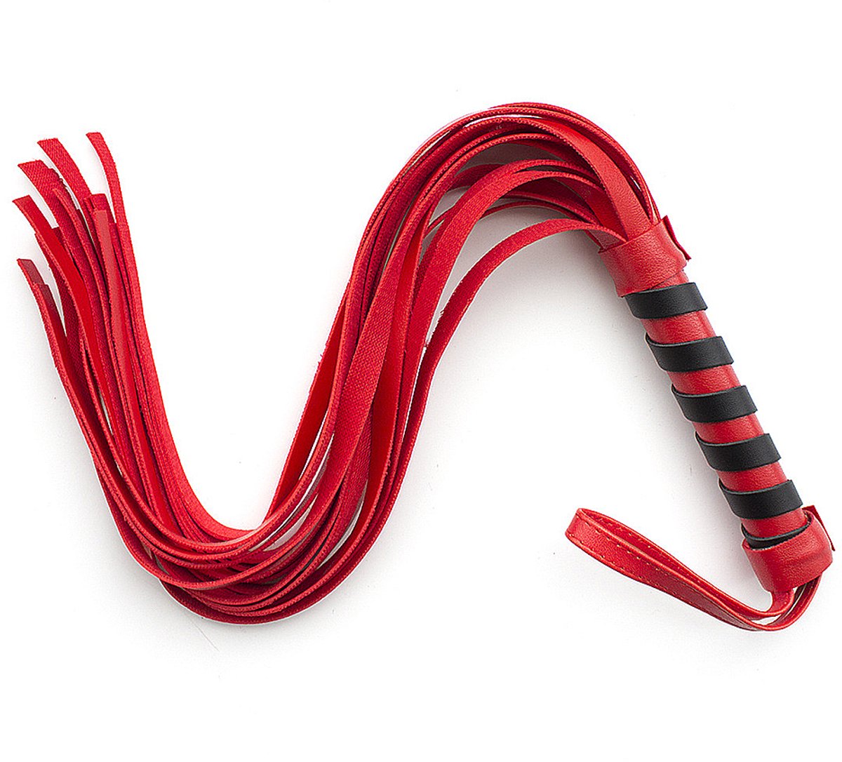 Zeloria PU Leren Zweepje – Rood Flogger met Antislip Handvat – Spannend Accessoire voor Volwassenen
