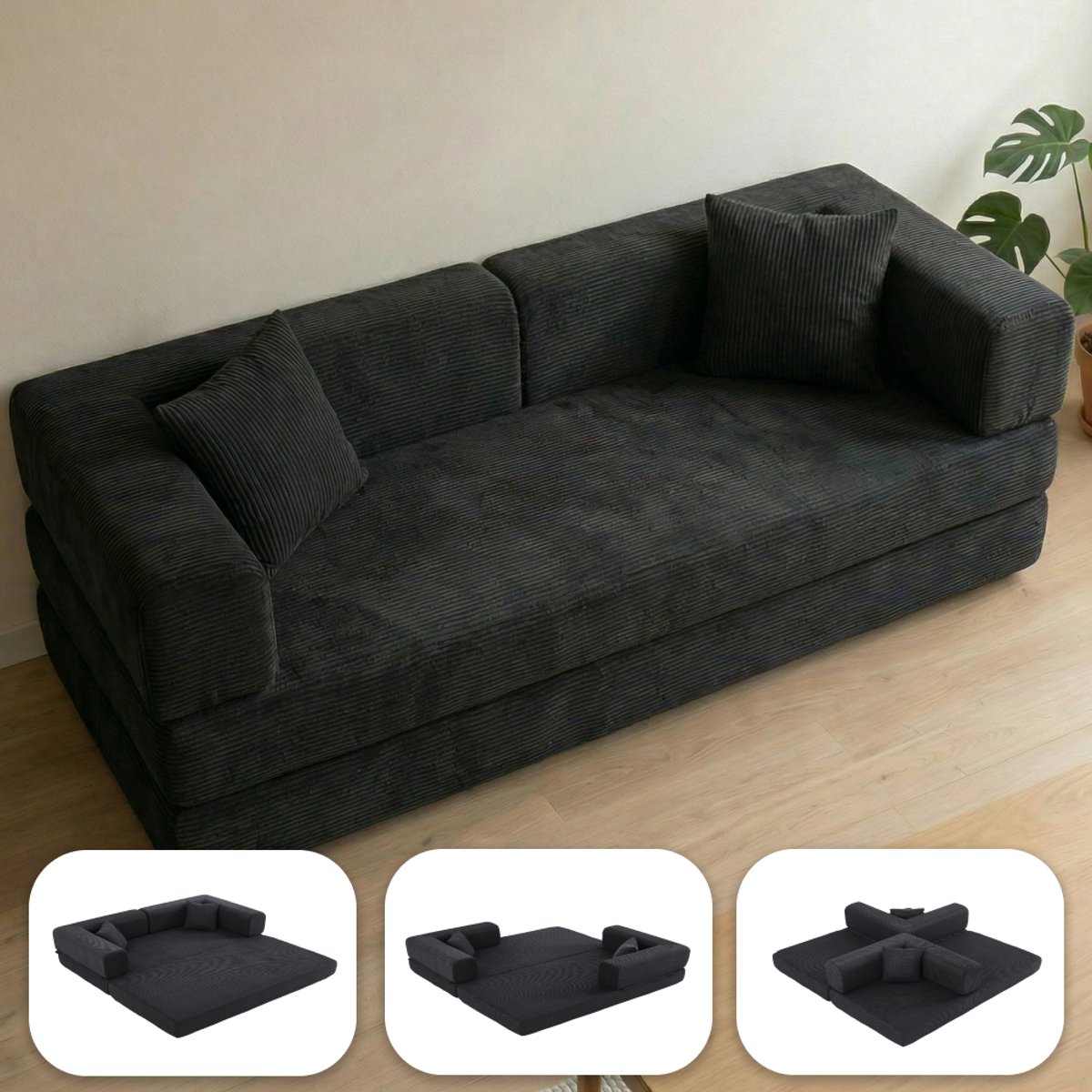 Best Life Slaapbank 2 Persoons Zwart