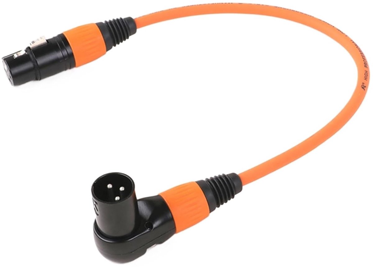 Haakse XLR Kabel - Microfoon Kabel - Audio Aansluiting - 3-polig Signaal - 2 Meter - Oranje