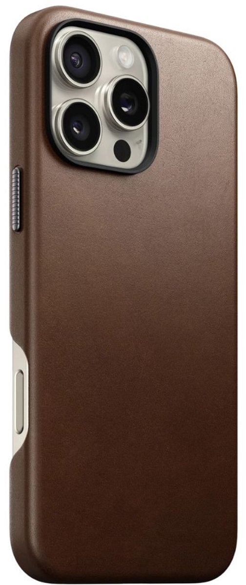 Nomad - Traditional Leather Case iPhone 16 Pro Max Mag Hoesje - Bruin