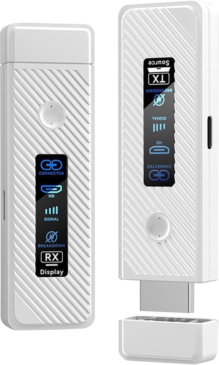 Draadloze HDMI Extender - Zender Ontvanger Kit - Scherm Delen - Plug en Play - 60 Meter Bereik - Wit