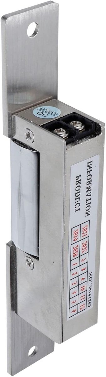 Elektrisch Toegangsslot - Huishoudelijk Slot - Beveiliging Deuren - Smalle Deurkozijn - 160x25x37mm - Zilver