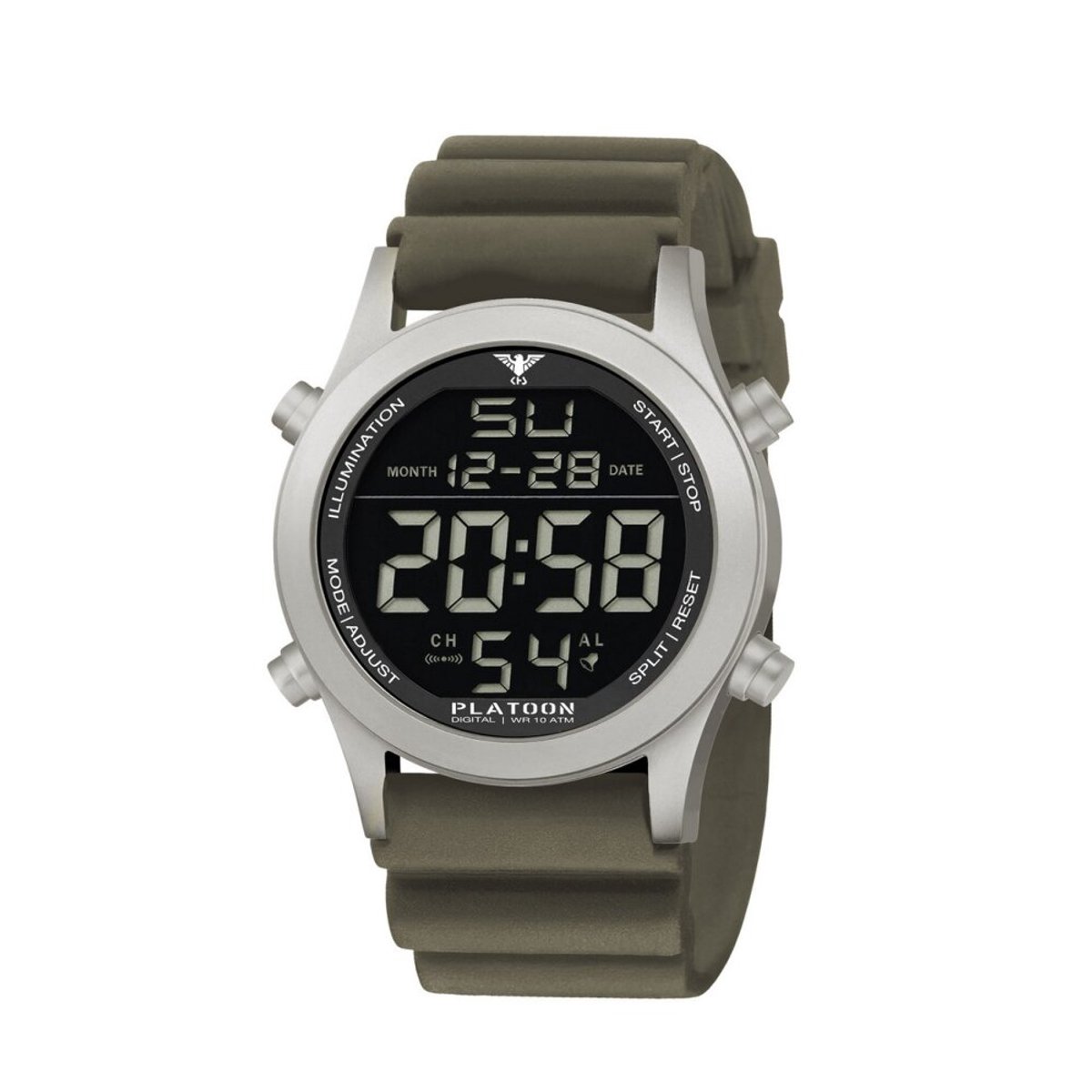 KHS - KHS.PLASD.DSGO - Polshorloge - Heren - Kwarts - PLATOON Steel Digital