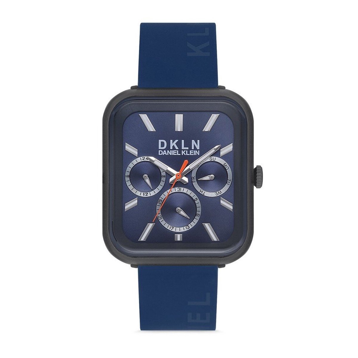 Daniel Klein DK.1.12648-3 - Horloge - Analoog - Mannen - Heren - siliconen band - vierkant - Blauw - Grijs