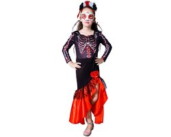 Dia de los muertos kostuum - Halloween kostuum kind - Carnavalskleding - Carnaval kostuum - Meisje - 7 tot 9 jaar